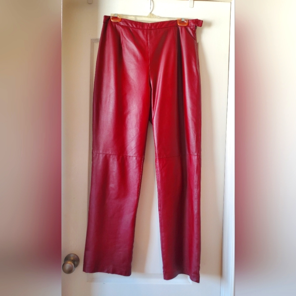 CLIO Red Leather Pants